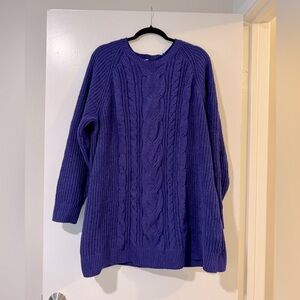 J Jill chenille Purple Cable Knit Sweater size 2x